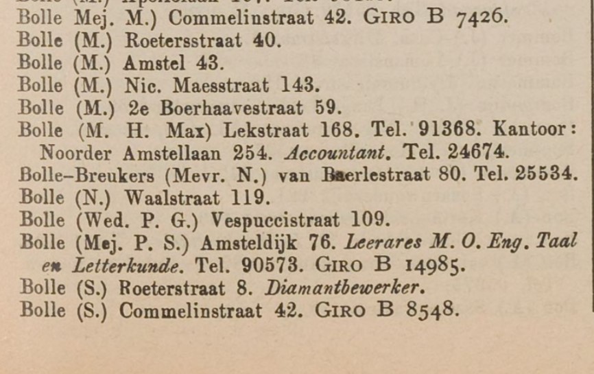 S. Bolle Roeterstraat 8, Diamantschleifer.